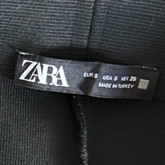 Zara Black Flared Dress Pants Small Stretch Workwear Trousers Polished Look - Picture 7 of 7